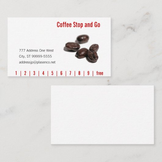 Carte De Fidélité Grains de café (Devant / Derrière)