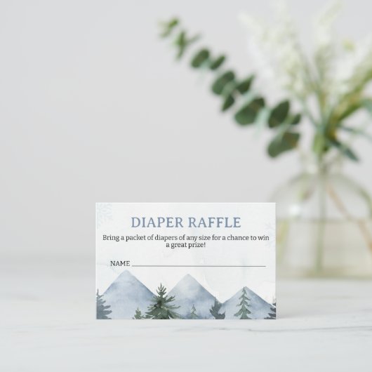 Carte De Fidélité Grey Wilderness Baby Shower Diaper Raffle Insert (Debout devant)