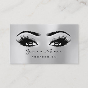 Carte De Fidélité Gris argenté d'extension de mèche de maquillage