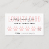 Carte de fidélité Groomer Feminine Script Animaux  (Devant)