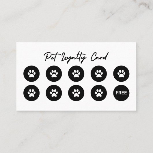 Carte De Fidélité Grossissement de chien (Dos)