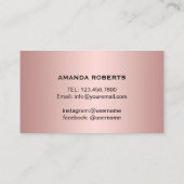 Carte De Fidélité Hair Stylist Rose Gold Script Loyalty Punch (Dos)