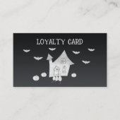 Carte De Fidélité Halloween la nuit avec Haunted House, chauves-sour (Devant)