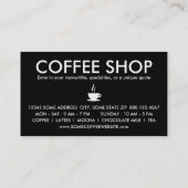 Carte De Fidélité haricots moléculaires de caféine (Dos)