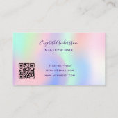Carte De Fidélité Holographe rose pourpre gouttes code qr (Dos)