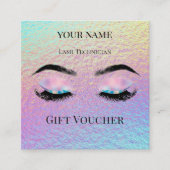 Carte De Fidélité Holographic Lash Technician Gift Certificate Card (Devant)