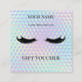 Carte De Fidélité Holographic Lash Technician Gift Certificate Card (Devant)