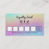 Carte De Fidélité Holographic Lash Technician Loyalty Card (Devant)