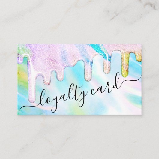 Carte De Fidélité Holographie Vert Mer Épais Parties scintillant Loy (Devant)