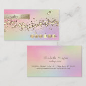 Carte de fidélité Holographique Confetti Design Mo (Devant / Derrière)