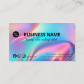 Carte De Fidélité Holographique Esthétique Élégant Script Calligraph (Dos)