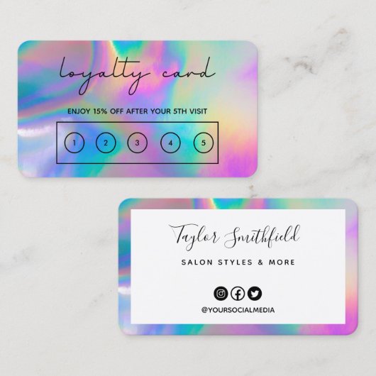 Carte de fidélité Holographique Faux (Devant / Derrière)