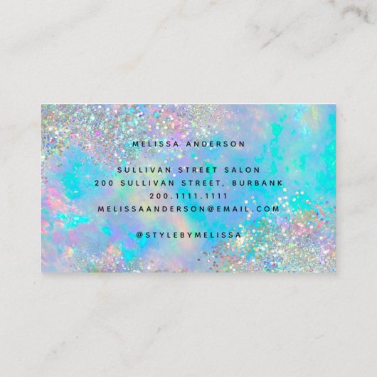 Carte De Fidélité Holographique Opale Éparkage Iridescente (Dos)