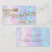 Carte de fidélité Holographique Or Confetti modern (Devant / Derrière)