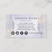 Carte De Fidélité Holographique Parties scintillant violet luxe Glam (Dos)