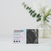 Carte De Fidélité Holographique rétro géométrique | Modèle de cheveu (Debout devant)