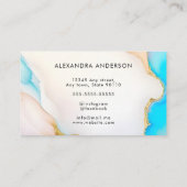 Carte De Fidélité Holographique Signature Script Agate Marbre Salon (Dos)