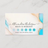 Carte De Fidélité Holographique Signature Script Agate Marbre Salon (Devant)