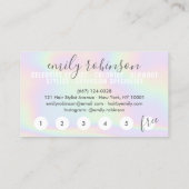 Carte De Fidélité Holographique unicorne arc-en-ciel cercles de punc (Dos)