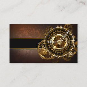 Carte De Fidélité Horloge Steampunk avec des engrenages anciens