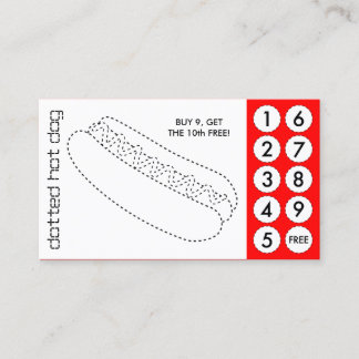Carte De Fidélité hot dog cut out punch cards