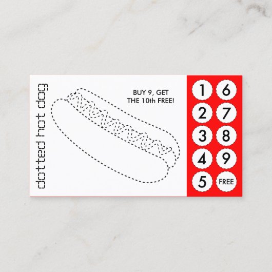 Carte De Fidélité hot dog cut out punch cards (Devant)