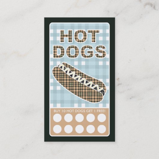 Carte De Fidélité hot dog plaid (Devant)