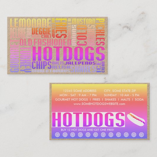 carte de fidélité hot dogs (mot web) (Devant / Derrière)