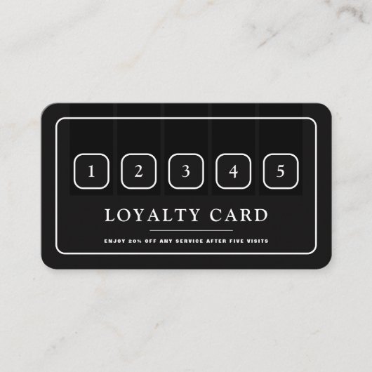Carte De Fidélité Icône professionnelle noire et blanche (Devant)