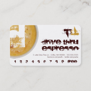 Carte De Fidélité Illustration de tasse d'espresso avec lettre initi