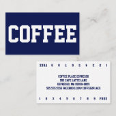 Carte De Fidélité Immense texte sur blanc double numéro de poinçon (Devant / Derrière)