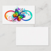 Carte De Fidélité Infini lumineux avec papillon arc-en-ciel (Devant / Derrière)