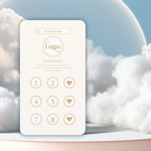 Carte de fidélité inspirée de Girly Ivory White In