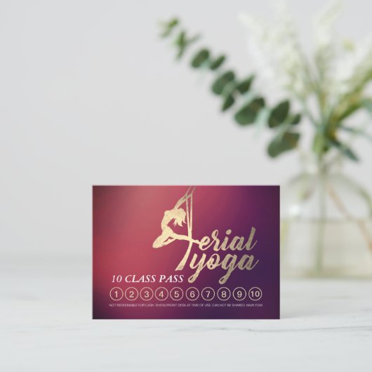 Carte De Fidélité Instructeur aérien YOGA 10 Classe Pass Rendez-vous (Debout devant)