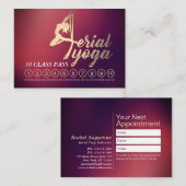 Carte De Fidélité Instructeur aérien YOGA 10 Classe Pass Rendez-vous (Devant / Derrière)