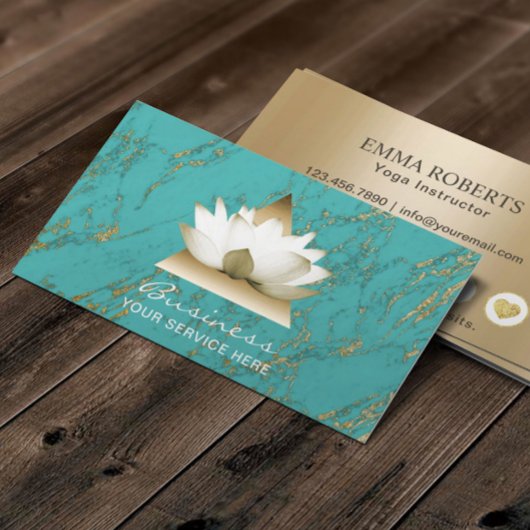 Carte De Fidélité Instructeur de Yoga Gold Lotus Turquoise Loyauté