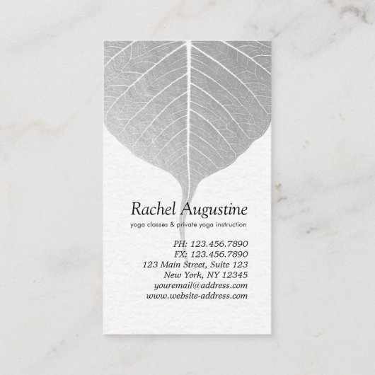 Carte De Fidélité Instructeur de yoga King Pose 5 Classe (Dos)