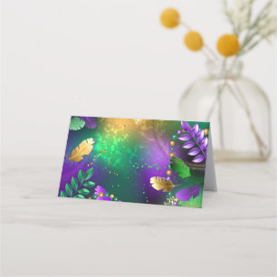 Carte De Fidélité Iridescente mardi gras arrière - plan avec perles