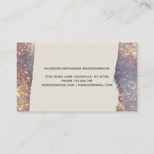 Carte De Fidélité Iridescente Purple Gold Glam Parties scintillant (Dos)