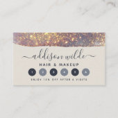 Carte De Fidélité Iridescente Purple Gold Glam Parties scintillant (Devant)