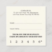 Carte De Fidélité Ivoire moderne Noir clair Jaune Beauté Bold Salon (Dos)