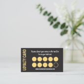 Carte de Fidélité Jaune Noir Moderne Dix Visites (Debout devant)
