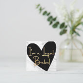 Carte De Fidélité Je suis Loyal Babe Gold Marble Heart Client (Debout devant)
