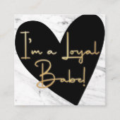 Carte De Fidélité Je suis Loyal Babe Gold Marble Heart Client (Devant)