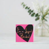 Carte De Fidélité Je suis Loyal Babe Gold Pink Black Heart Client (Debout devant)