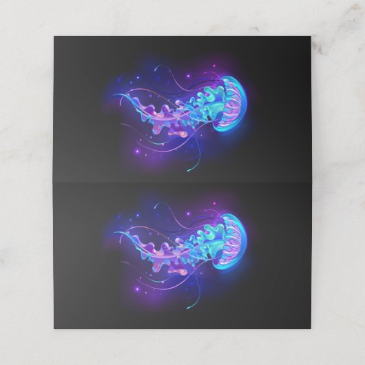 Carte De Fidélité Jellyfish éclatante couleur (Extérieur déplié)
