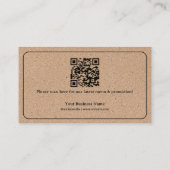 Carte De Fidélité Kraft Arrière - plan Coffee Cup QR Code Ajouter vo (Dos)