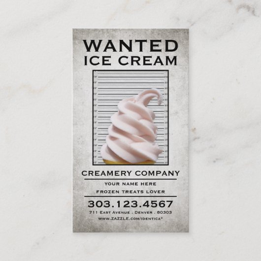 Carte De Fidélité la crème glacée a voulu l'affiche (Devant)