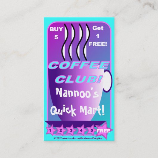 Carte De Fidélité L'achat 5 obtiennent les approvisionnements LIBRES (Devant)