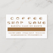 Carte De Fidélité L'appréciation des clients du CAFÉ (carrés mod) (Dos)